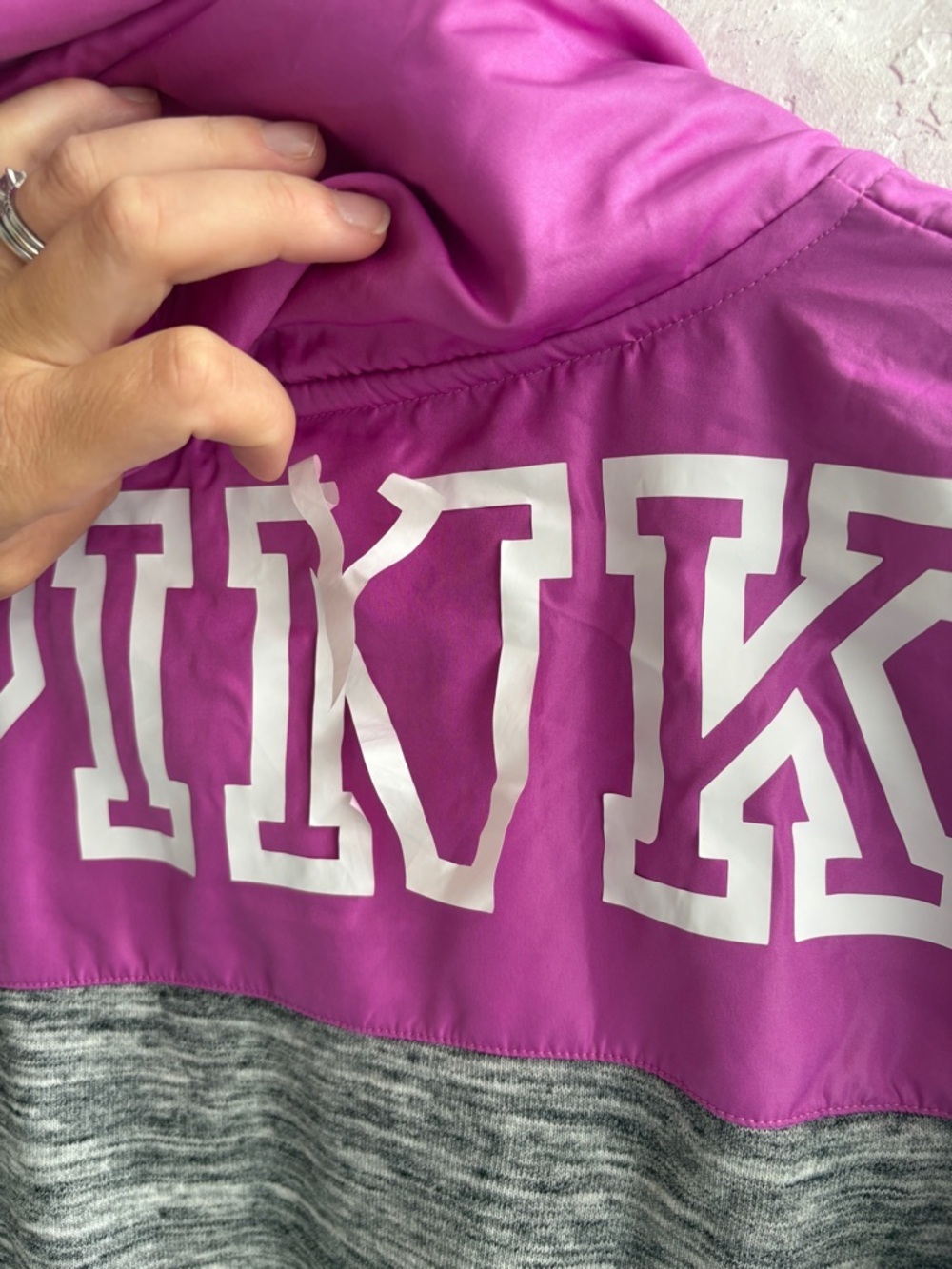 PINK Victoria’s Secret Quarter Zip Hoodie woman’s size large - Picture 8 of 10